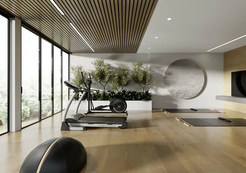 Spacious gym area inside the Sustainable Villa