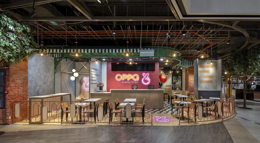 OPPA's Pinky and Woody style offers a romantic and trendy dining space