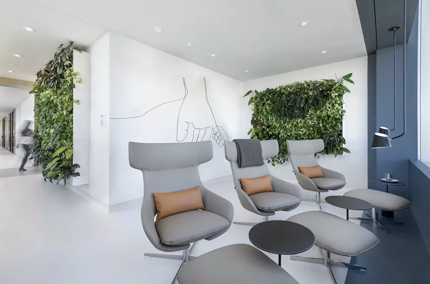 Inside the ISMI clinic in Toronto, featuring a calming public interior design