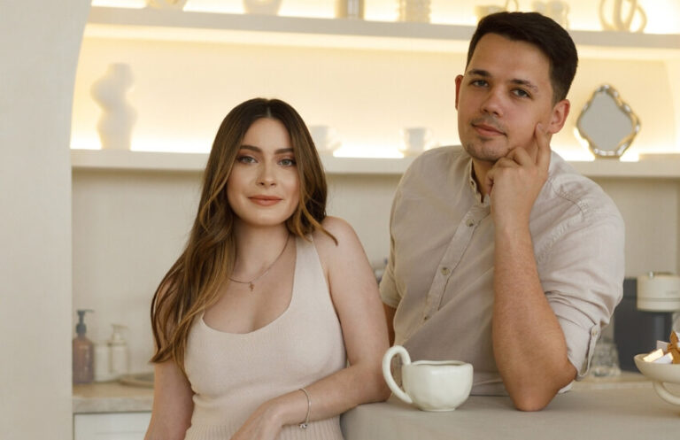 Portrait of Vladyslav and Karina Diachok, founders of Diachok Architects