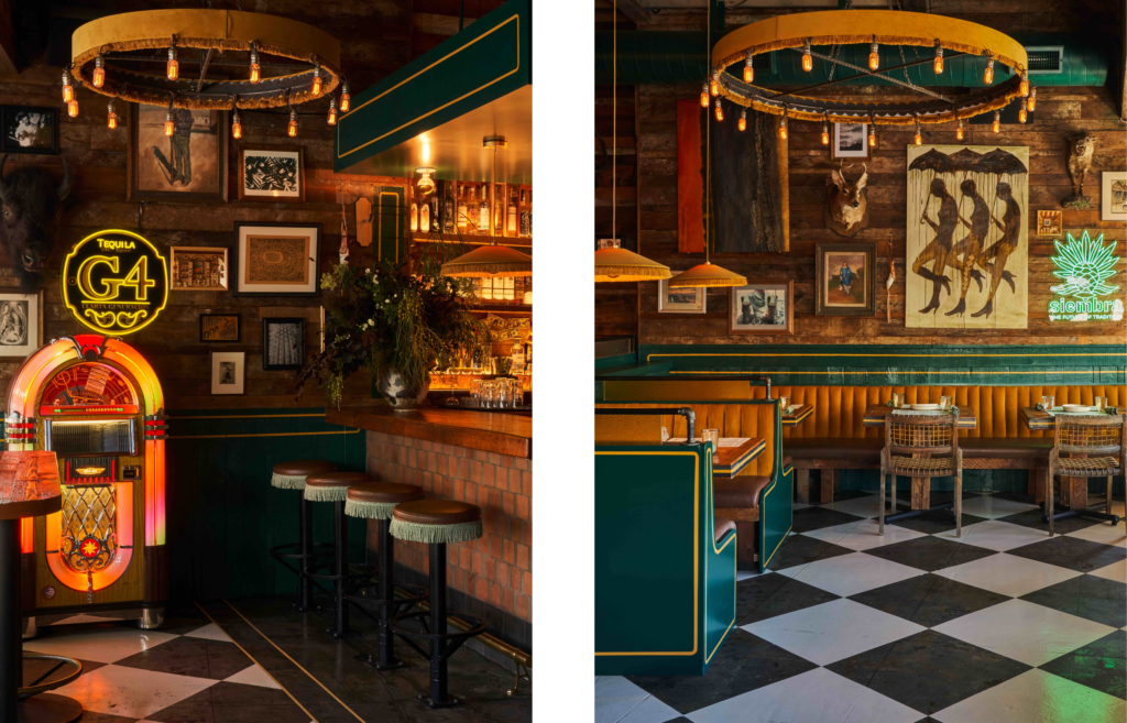 Daisy Margarita Bar custom jukebox and neon lighting feature