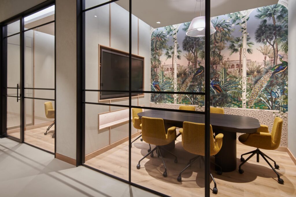 Glass meeting room inside Mustard and Linen Interior Design Studio